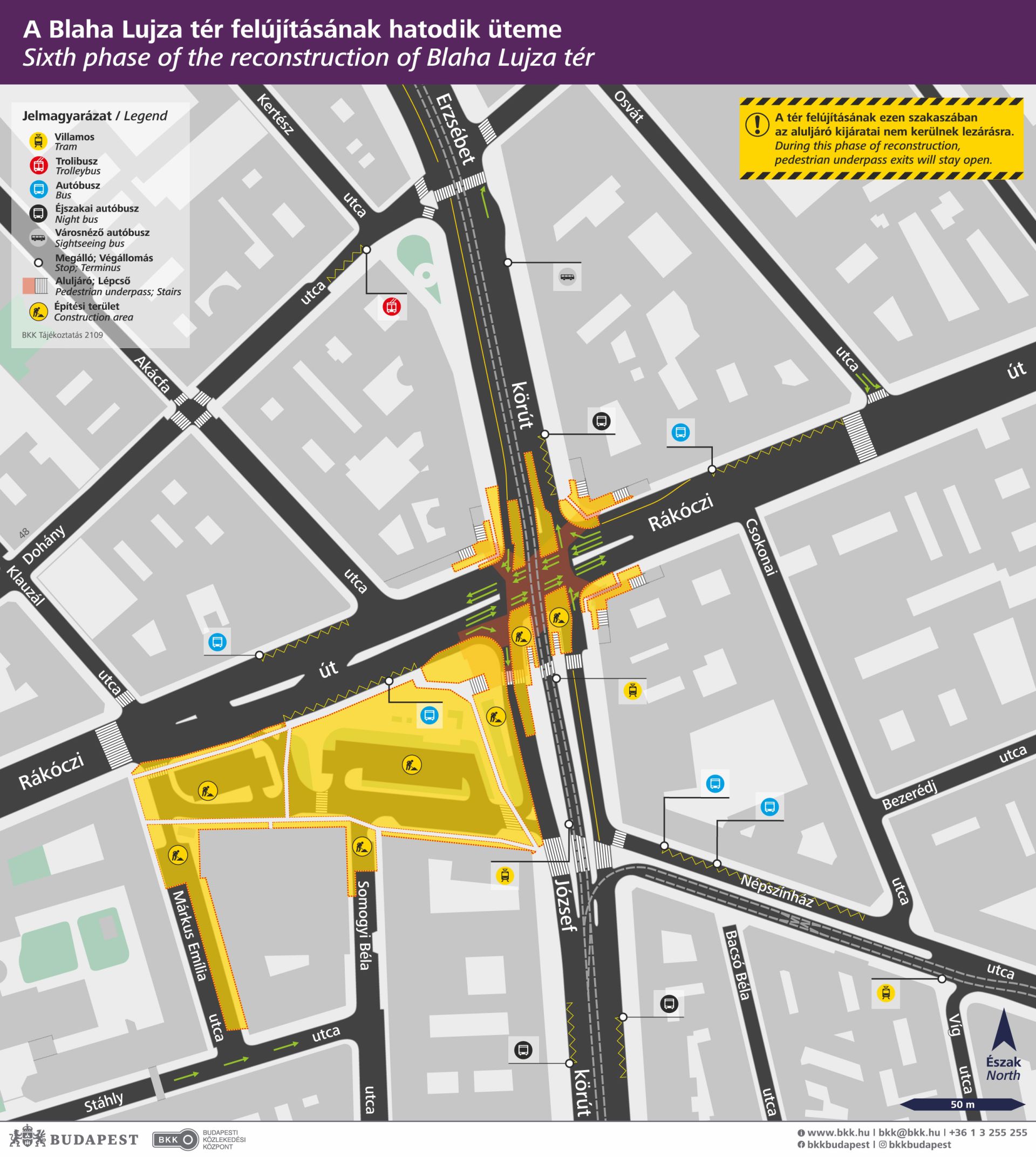Hétfőn kezdődik a Blaha Lujza tér felújításának újabb üteme